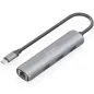 Hub USB Tipo-C Aisens ASUC-4P038-GR- 3xUSB- 1xRJ45- Gris