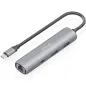 Hub USB Tipo-C Aisens ASUC-4P039-GR- 1xUSB Tipo-C- 2xUSB- 1xRJ45- Gris