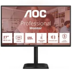 Monitor Profesional AOC Q27E4CV 27"- QHD- Multimedia- Regulable en altura- Negro