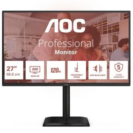 Monitor Profesional AOC Q27E4CV 27"- QHD- Multimedia- Regulable en altura- Negro