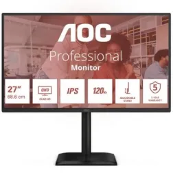 Monitor Profesional AOC Q27E4U 27"- QHD- Multimedia- Regulable en altura- Negro