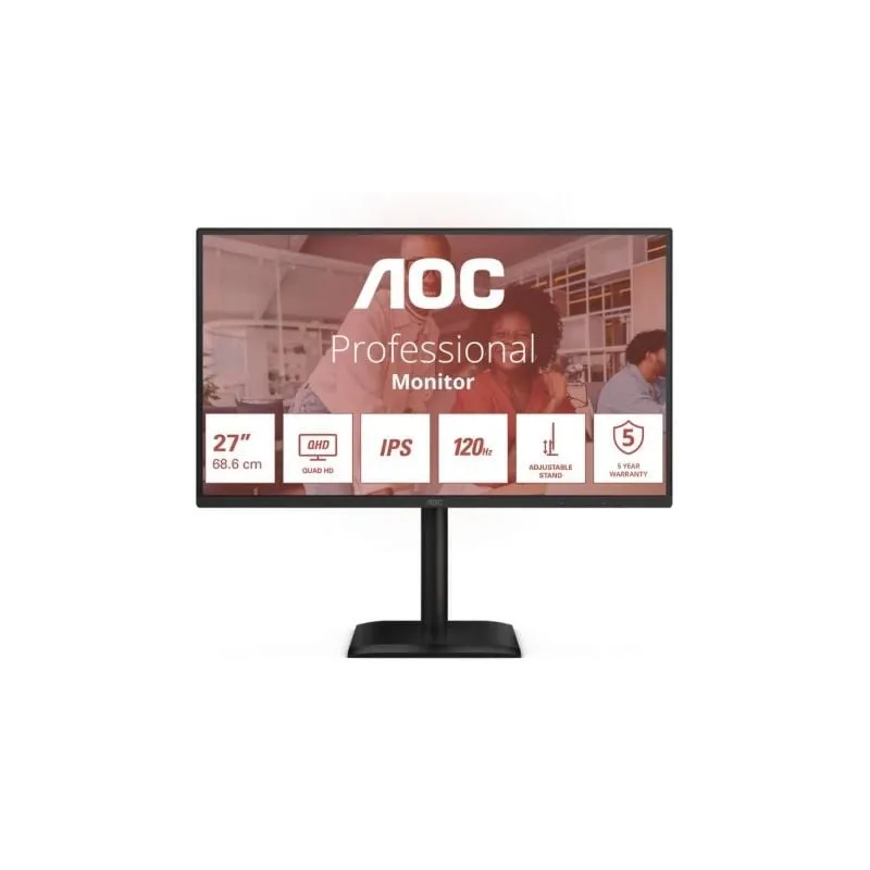 Monitor Profesional AOC Q27E4U 27"- QHD- Multimedia- Regulable en altura- Negro