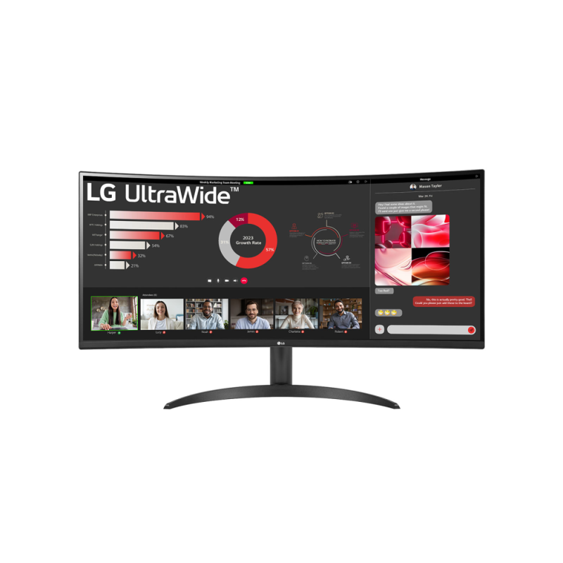 Monitor Profesional Ultrapanorámico Curvo LG UltraWide 34WR50QC-B 34"- WQHD- Negro