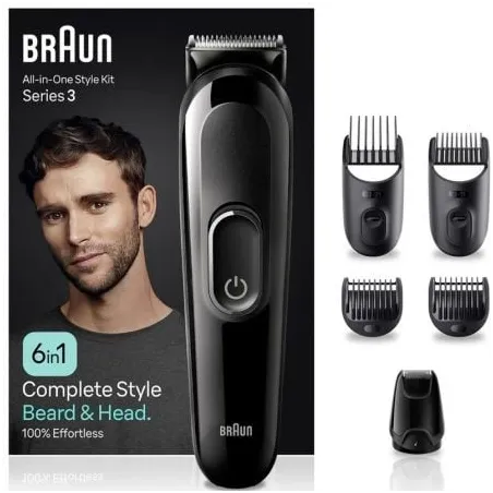 Afeitadora Braun All in One 6 en 1 Style Kit Series 3 MGK3410- con batería- 6 Accesorios