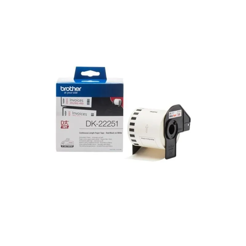 Etiquetas cinta continua brother dk22251 negro