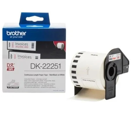 Etiquetas cinta continua brother dk22251 negro