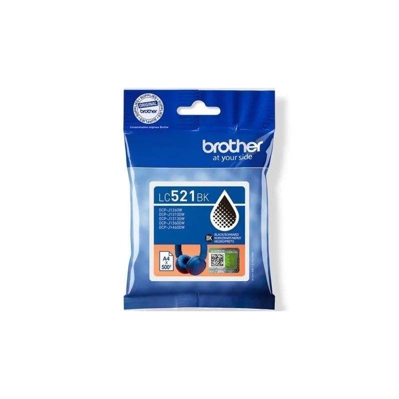 Cartucho tinta brother negralc521bk 500 paginas
