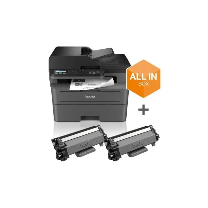 Multifunción Láser Monocromo Brother MFC-L2827DWXL WiFi- Fax- Dúplex- Pack impresora + consumibles XL- Negra