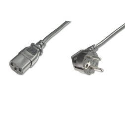 CABLE ALIMENTACION DIGITUS CEE 7-7 (TIPO F) - C13 M-H 0,75m H05VV-F3G 0,75mm