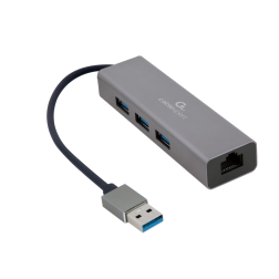 ADAPTADOR DE RED GEMBIRD USB AM GIGABIT CON HUB DE 3 PUERTOS USB 3-0