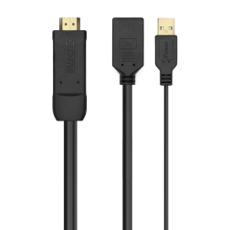 Cable Conversor 4K Aisens A122-0642- HDMI Macho - DisplayPort Hembra - USB Macho- 10cm + 10cm- Negro