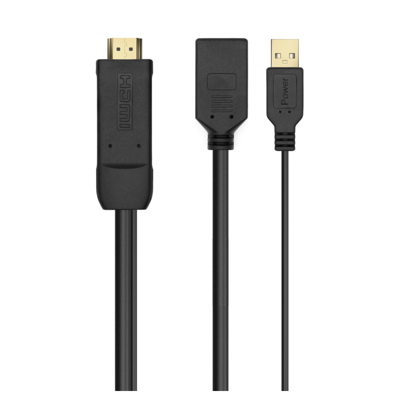 Cable Conversor 4K Aisens A122-0642- HDMI Macho - DisplayPort Hembra - USB Macho- 10cm + 10cm- Negro