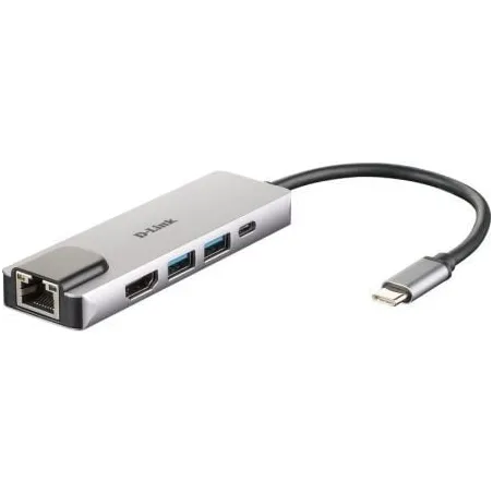 Docking USB Tipo-C D-Link DUB-M520- 2xUSB- 1xUSB Tipo-C- 1xHDMI 4K- 1xRJ45- 1xThunderbolt- Gris
