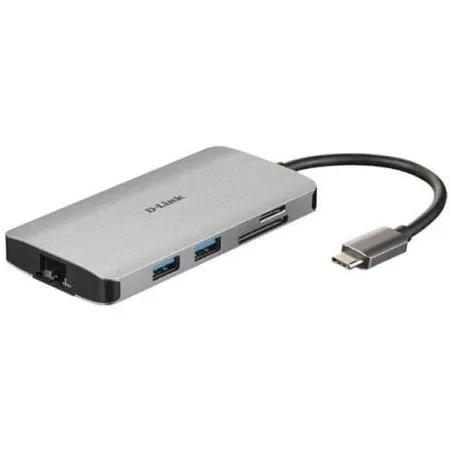 Docking USB Tipo-C D-Link DUB-M810- 3xUSB- 1xUSB Tipo-C- 1xThunderbolt- 1xHDMI 4K- 1xRJ45- 1xLector tarjetas- Gris