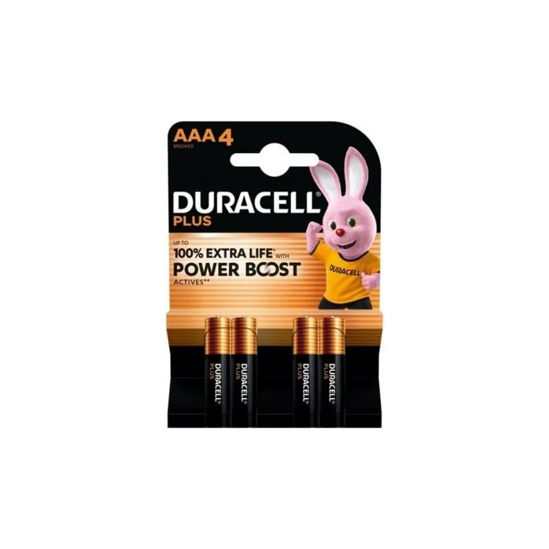 Pack de 4 Pilas AAA Duracell Plus Power Boost DPBLR3B4- 1-5V- Alcalinas