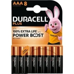 Pack de 8 Pilas AAA Duracell Plus Power Boost DPBLR3B8- 1-5V- Alcalinas
