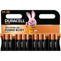 Pack de 10 Pilas AA Duracell Plus Power Boost DPBLR6B10- 1-5V- Alcalinas