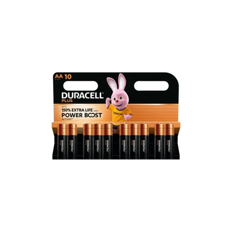 Pack de 10 Pilas AA Duracell Plus Power Boost DPBLR6B10- 1-5V- Alcalinas