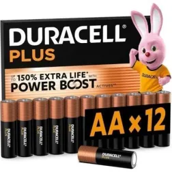Pack de 12 Pilas AA Duracell Plus Power Boost DPBLR6B12- 1-5V- Alcalinas