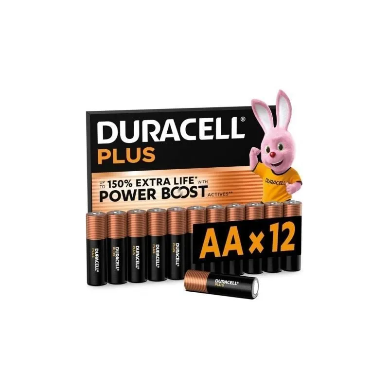 Pack de 12 Pilas AA Duracell Plus Power Boost DPBLR6B12- 1-5V- Alcalinas