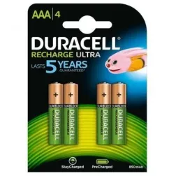 Pack de 4 Pilas AAA Duracell HR03-A- 1-2V- Recargables