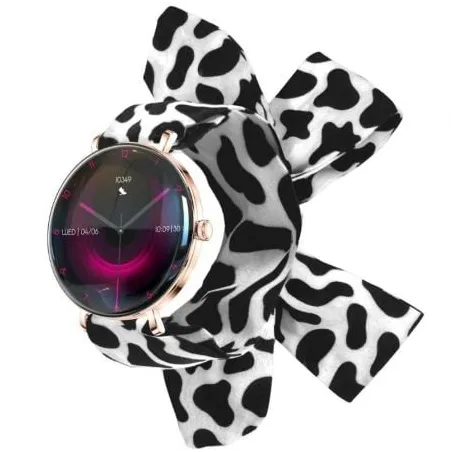 Forever Smartwatch Lucca SB-370- Notificaciones- Frecuencia Cardiaca- Oro Rosa- Incluye Correa Moteada