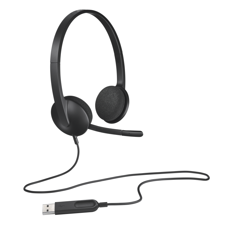 Auriculares Logitech H340- con Micrófono- USB- Negros