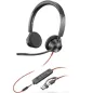 Auriculares Poly Blackwire 3225 para Microsoft Teams + 3-5 mm + Adaptador USB-C-A- con Micrófono- Jack 3-5 - USB Tipo-C- Negros