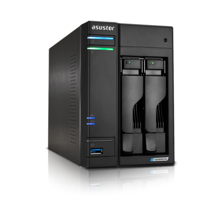 NAS ASUSTOR TOWER 2 BAY QUAD-CORE 2-0GHZ CPU DUAL 2-5GBE PORTS 4GB RAM DDR4
