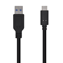 Cable USB 3-1 Aisens A107-0449- USB Tipo-C Macho - USB Macho- 50cm- Negro