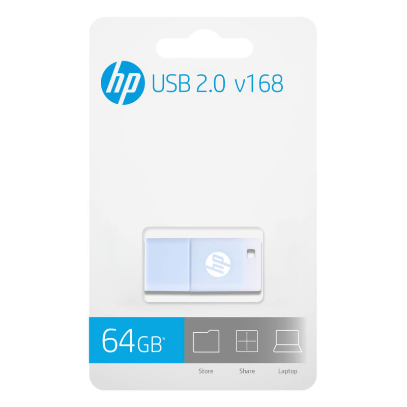 USB 2-0 HP 64GB v168 AZUL