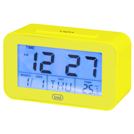 RELOJ DIGITAL CON ALARMA Y TERMÓMETRO TREVI SLD 3P50 AMARILLO