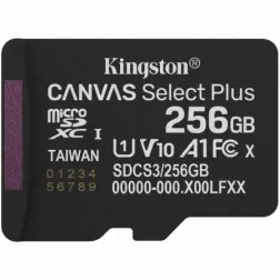 Tarjeta de Memoria Kingston CANVAS Select Plus 256GB microSD XC- Clase 10- 150MBs
