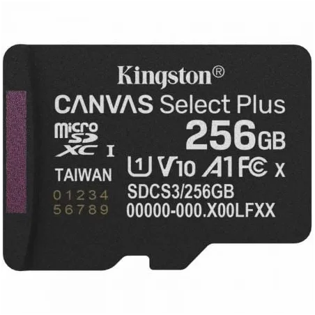 Tarjeta de Memoria Kingston CANVAS Select Plus 256GB microSD XC- Clase 10- 150MBs