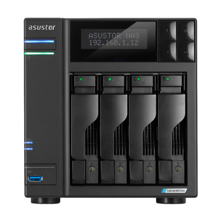 NAS ASUSTOR TOWER 4 BAY NAS QUAD-CORE 2-0GHZ DUAL 2-5GBE PORTS 4GB RAM DDR4