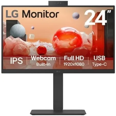 Monitor Profesional LG 24BA850-B 23-8"- Full HD- Webcam- Multimedia- Negro