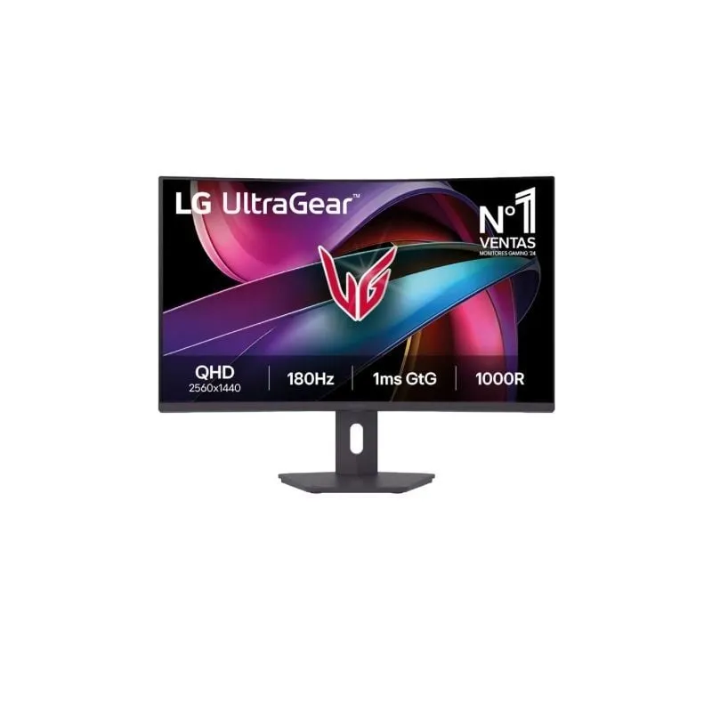 Monitor Gaming Curvo LG UltraGear 32G600A-B 31-5"- QHD- 1ms- 180Hz- VA- Regulable en altura- Negro