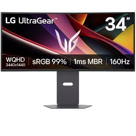 Monitor Gaming Ultrapanorámico Curvo LG UltraGear 34G600A-B 34"- WQHD- Multimedia- 5ms- 160Hz- VA- Regulable en Altura- Negro