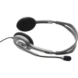 Auriculares Logitech H110- con Micrófono- Jack 3-5- Plateados
