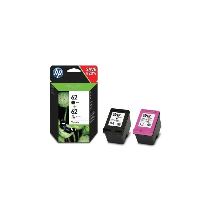 Pack cartucho tinta hp n9j71ae nº62
