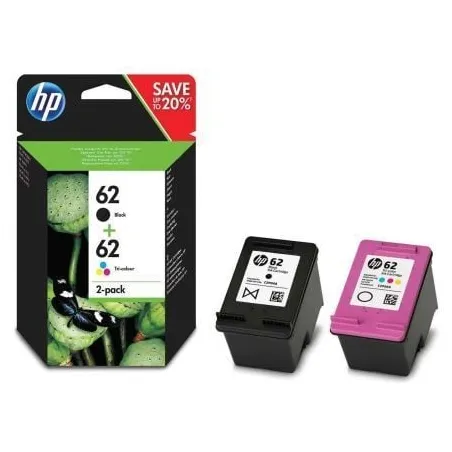 Cartucho de Tinta Original HP nº62 Multipack- Negro- Tricolor