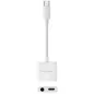 Adaptador Audio Nanocable 10-24-1206- USB Tipo-C Macho - Jack 3-5 Hembra- USB Tipo-C Hembra- Blanco