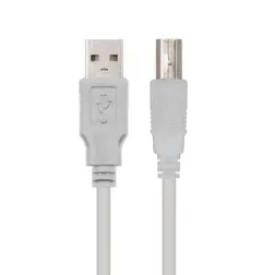 Cable USB 2-0 Impresora Nanocable 10-01-0102- USB Tipo-B Macho - USB Macho - 480Mbps- 1m- Beige