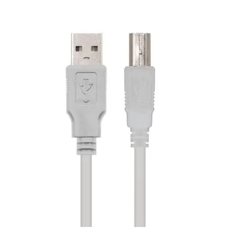 Cable USB 2-0 Impresora Nanocable 10-01-0104- USB Tipo-B Macho - USB Macho- 3m- Beige