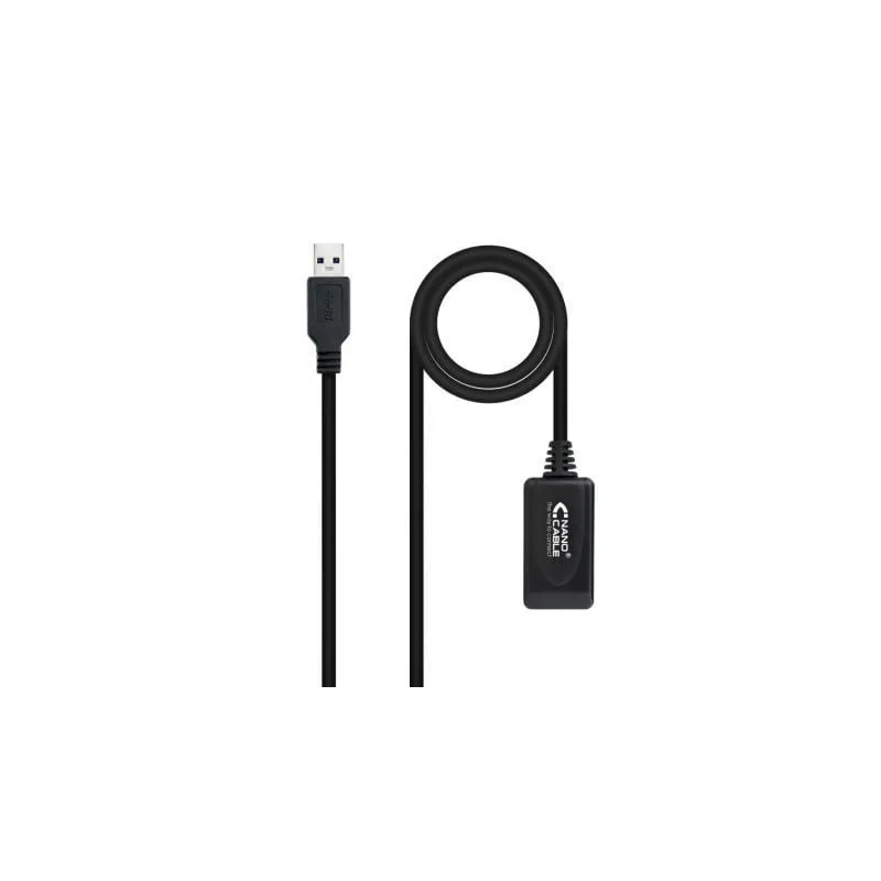 Cable Alargador USB 3-0 con Amplificador Nanocable 10-01-0311- USB Macho - USB Hembra- 5m- Negro