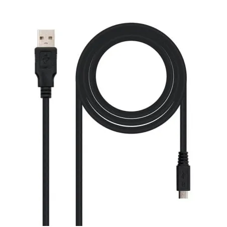 Cable USB 2-0 Nanocable 10-01-0500- USB Macho - MicroUSB Macho- 80cm- Negro
