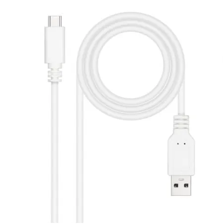 Cable USB 2-0 Nanocable 10-01-2100-W- USB Tipo-C Macho - USB Macho- 480Mbps- 50cm- Blanco