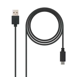 Cable USB 2-0 Nanocable 10-01-2101- USB Tipo-C Macho - USB Macho- 480Mbps- 1m- Negro
