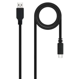 Cable USB 2-0 Nanocable 10-01-2101-L150- USB Tipo-C Macho - USB Macho- 480Mbps- 1-5m- Negro