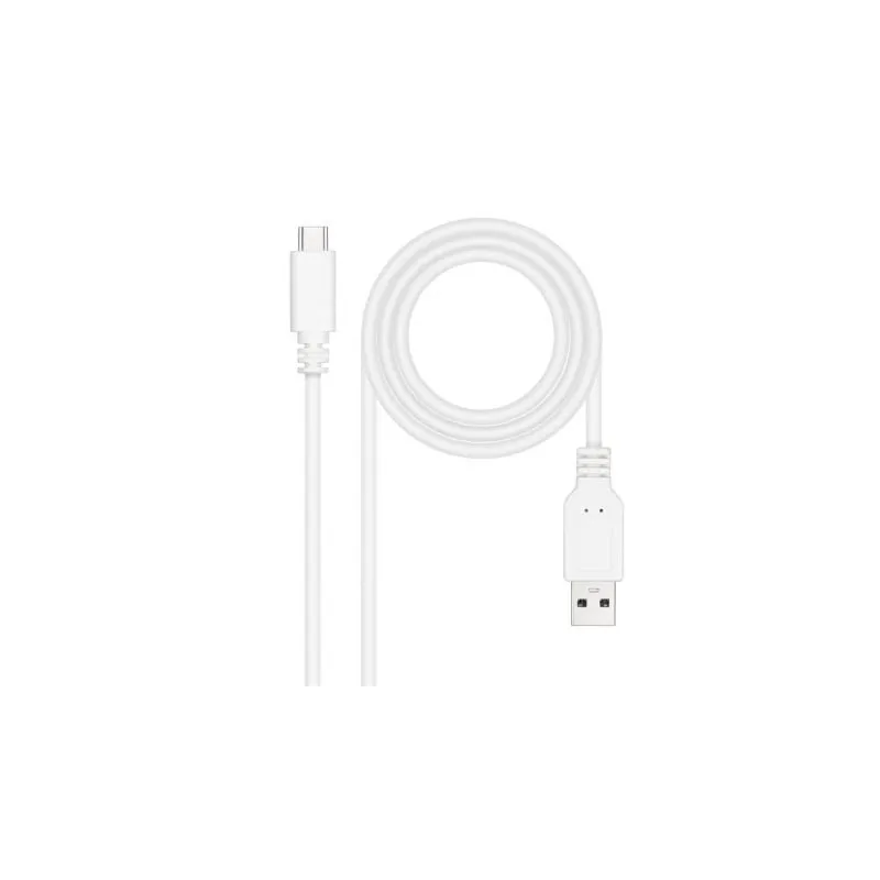 Cable USB 2-0 Nanocable 10-01-2103-W- USB Tipo-C Macho - USB Macho- 480Mbps- 3m- Blanco